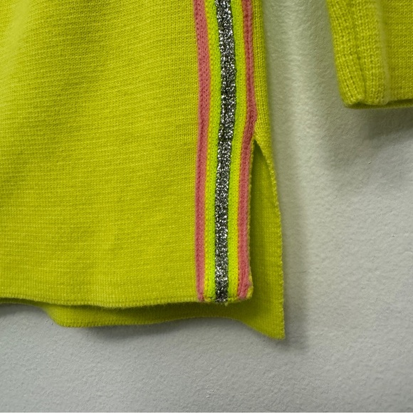 Crewcuts Lime Green Girls Sweater Side Stripes Brat Summer size 14 - Picture 4 of 12